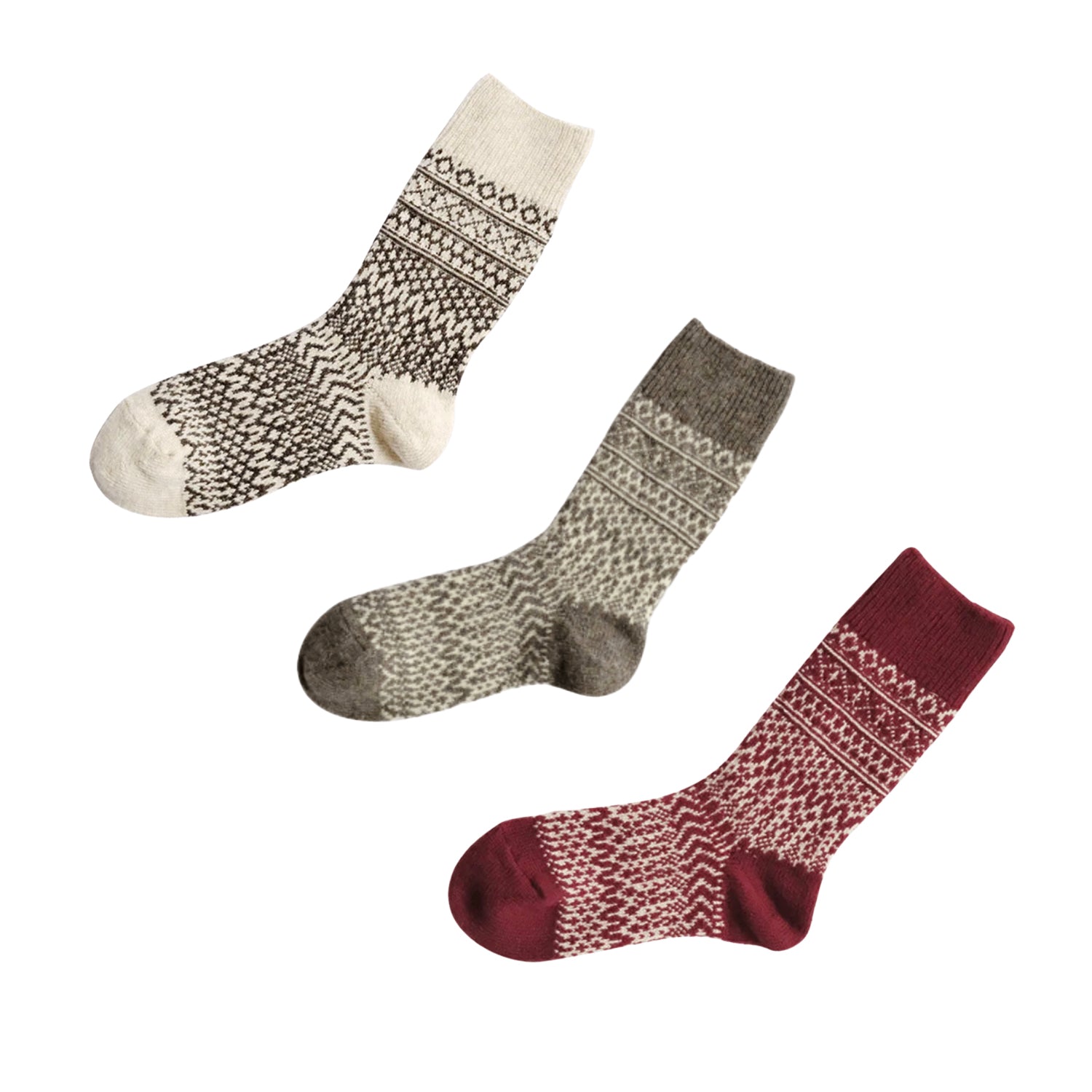 Nishiguchi Kutsushita Wool Jacquard Socks – Short Wave
