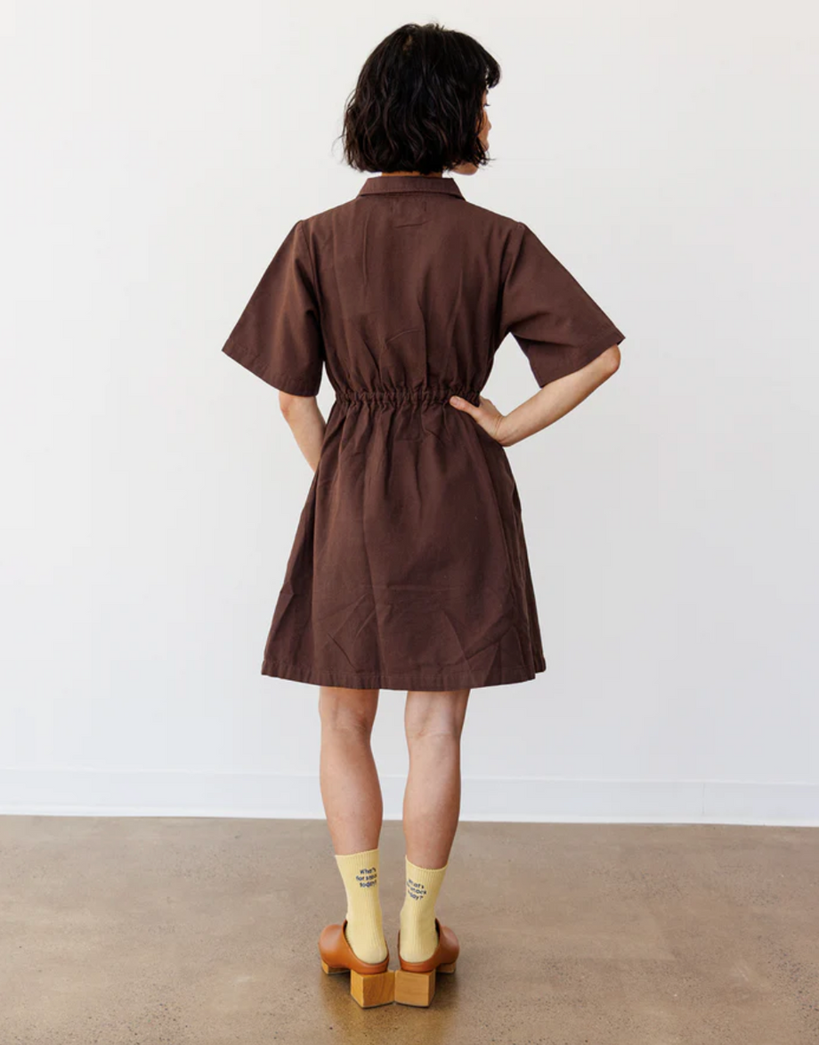 Noble Long Utility Dress in Chocolate Chocolate / XL
