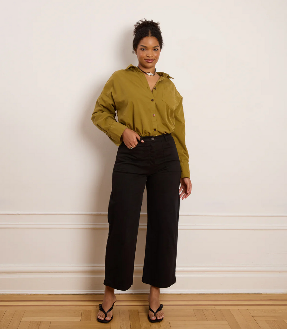 Loup Simone Wide Crop Pants in Black – Short Wave
