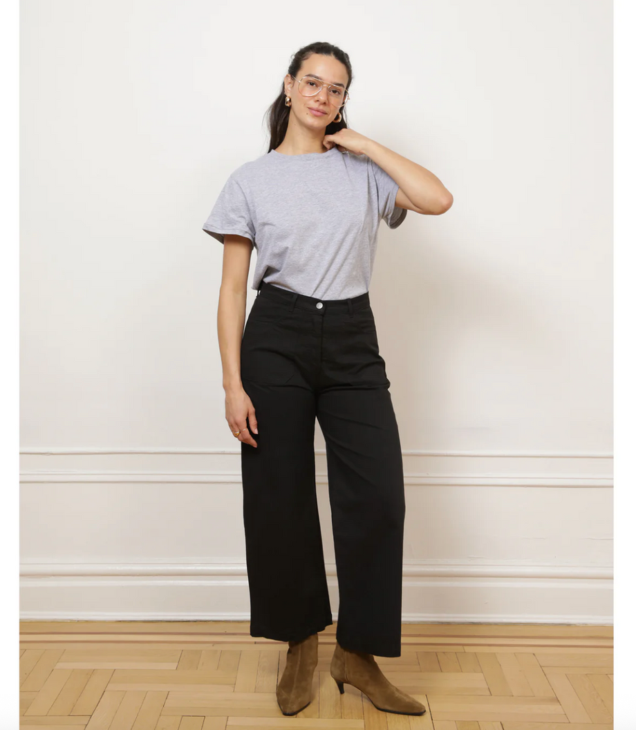 Loup Simone Wide Crop Pants in Black – Short Wave