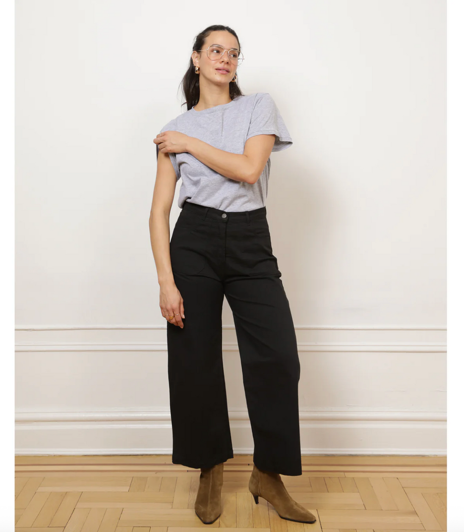 Loup Simone Wide Crop Pants in Midnight – Short Wave