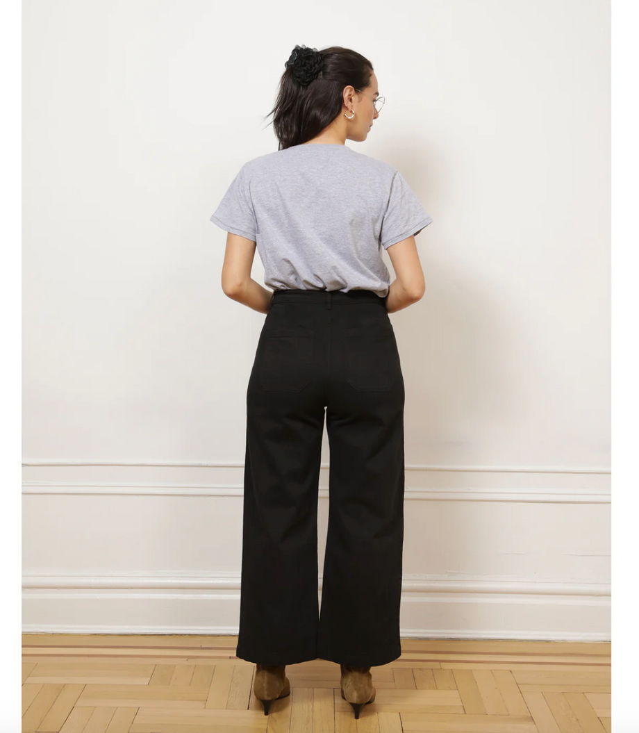 Loup Simone Wide Crop Pants in Black – Short Wave