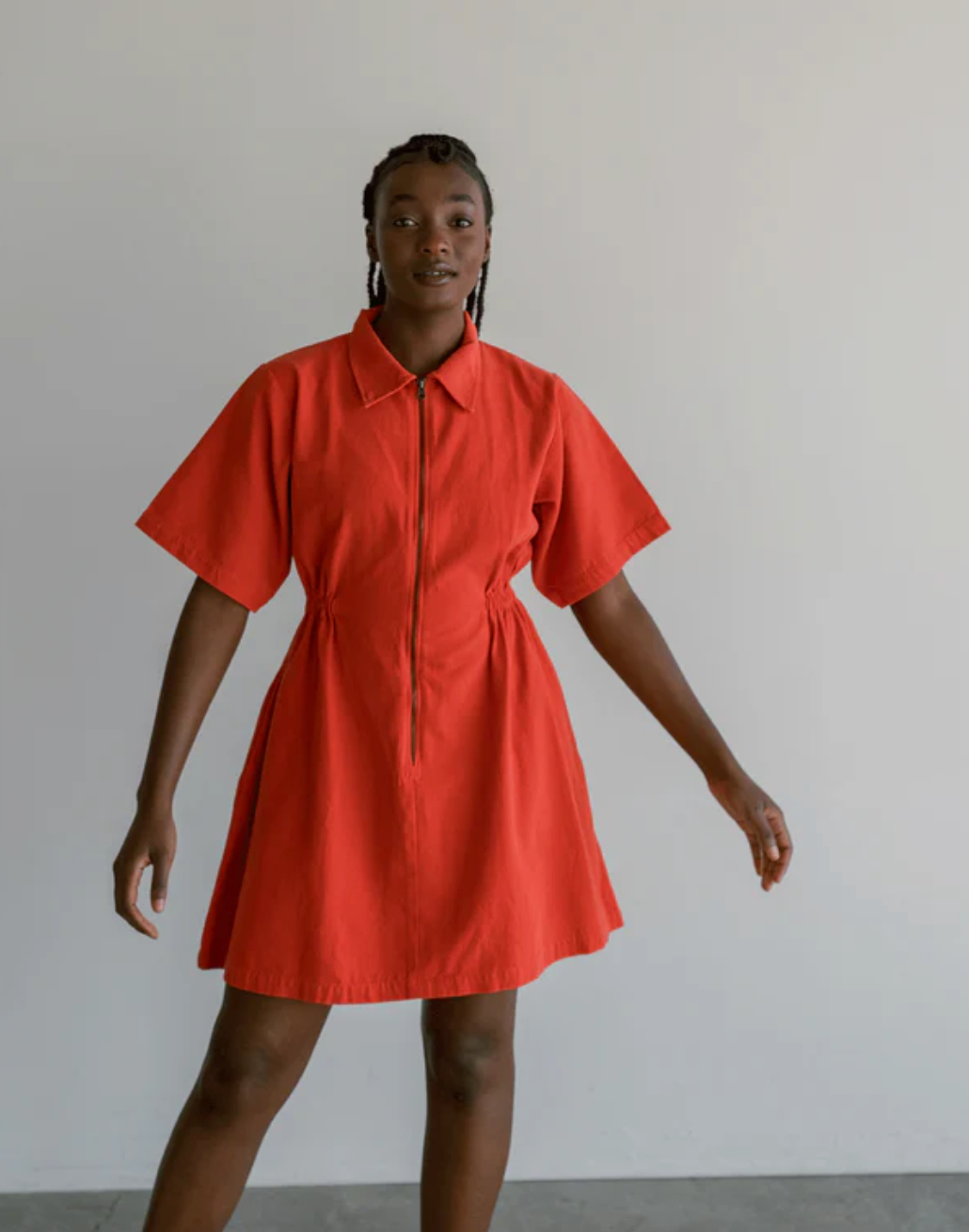 short sleeve utility shirt dress Short Sleeve Utility Shirt Dress- Horizon Blue