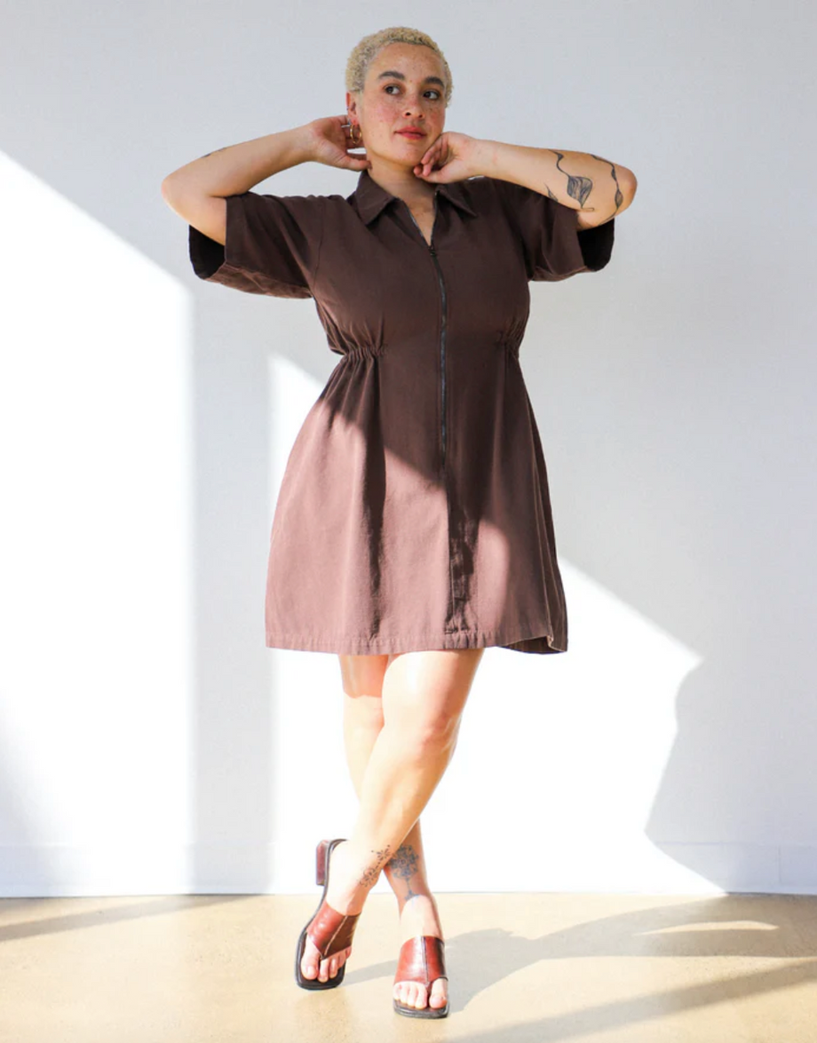 white christmas dresses Noble Organic Cotton Utility Dress – Short Wave