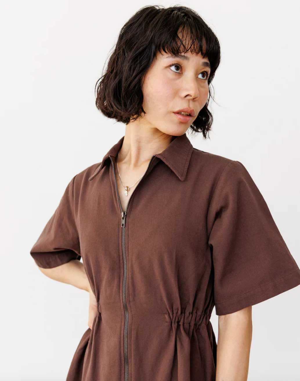 Noble Long Utility Dress in Chocolate Chocolate / XL | Dress By Noble Noble Long Utility Dress in Chocolate Chocolate / XL | Dress By Noble