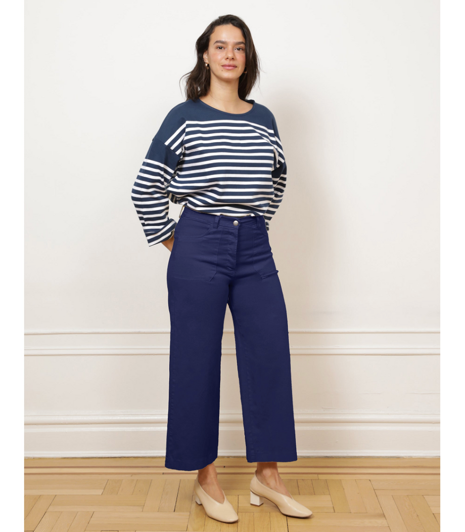 Loup Simone Wide Crop Pants in Midnight – Short Wave